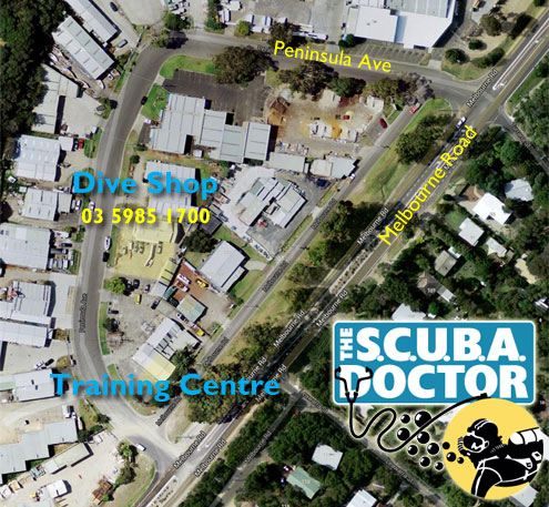 The Scuba Doctor location map The Scuba Doctor location map