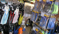 Masks, fins and hoses at The Scuba Doctor Masks, fins and hoses at The Scuba Doctor