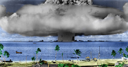 Test Baker underwater atomic bomb blast at Bikini Atoll