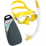 Cressi Marea VIP Adult Mask and Snorkel Set - Clear and Yellow