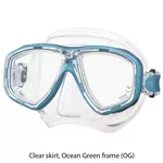 Tusa Freedom Elite Mask - Clear skirt - Ocean Green frame (OG)